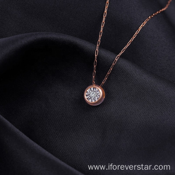 Women Necklace 18K Solid Gold Jewelry Real Diamond